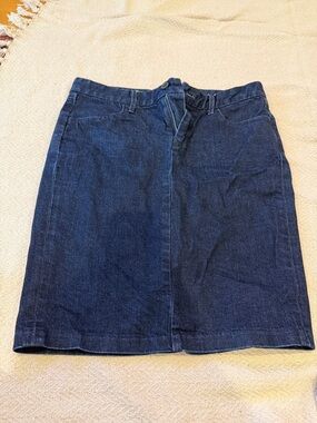 Dark Blue Denim Pencil Skirt - Tailored Everyday Style